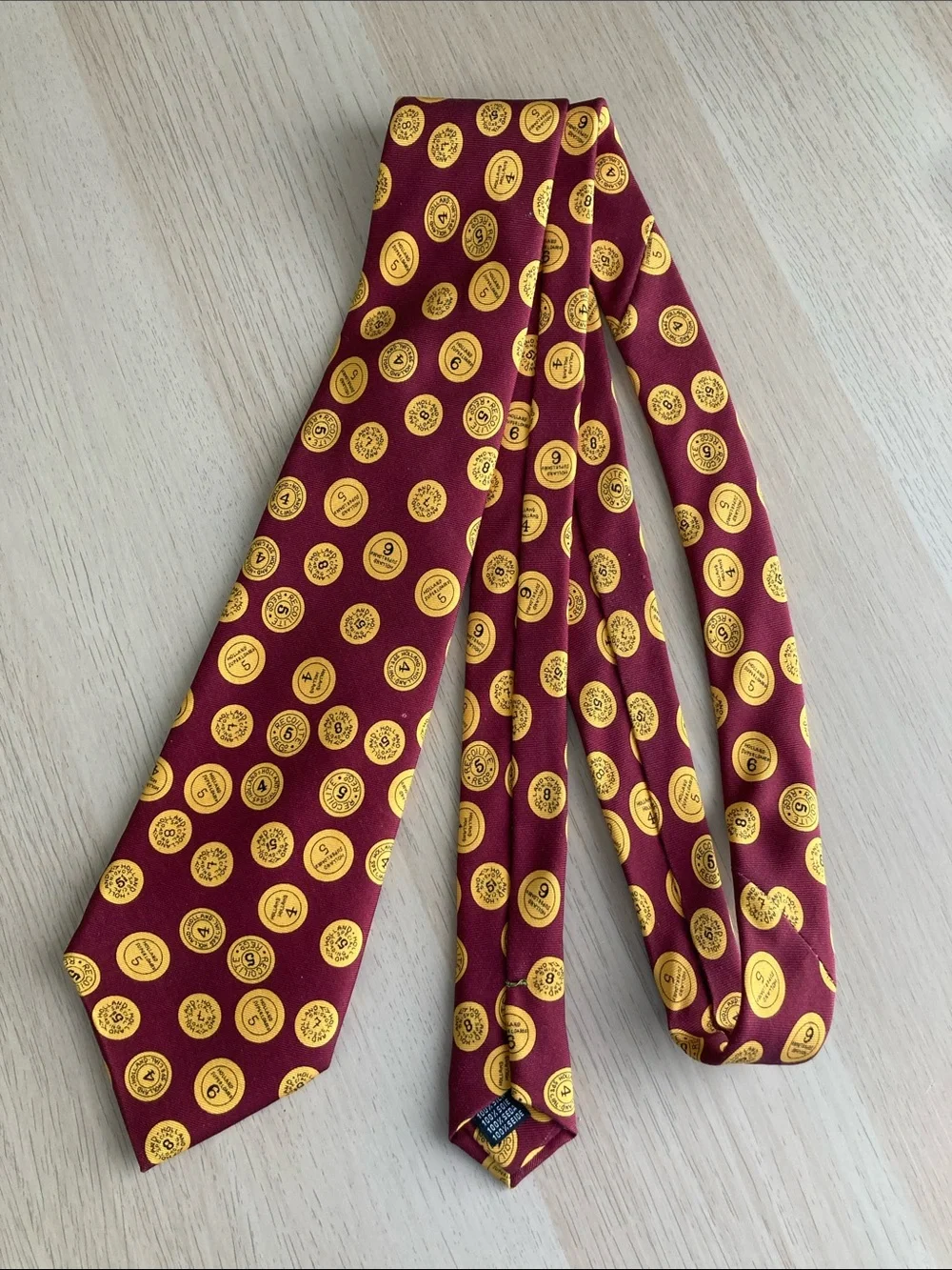 Holland & Holland London CLARET 36OZ CARTRIDGE CAP SILK TIE Handmade